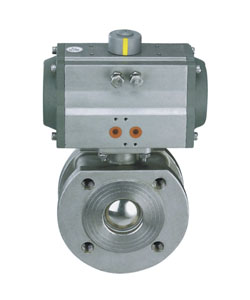 不銹鋼氣動薄形對夾球閥